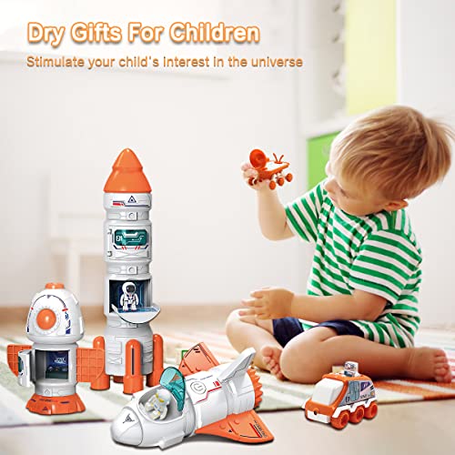 Coupon Space Toy For Kids Rocket Ship Toys With Space Shuttle Astronaut Figures Space Rover Spaces Station 5 In 1 Spaceship Toy For Boys 3-8 Aerospace Model Space Figure Toys With Sound & Ligh - Everyday Play Set