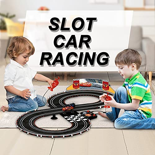 Cheapest Electric Racing Tracks Loop Circuit Track Set Lightning McQueen Toys And Storm Battery-Powered Including 2 Slot Cars 1:43 Scale With Dual Racing And 2 Controllers - Everyday Play Set