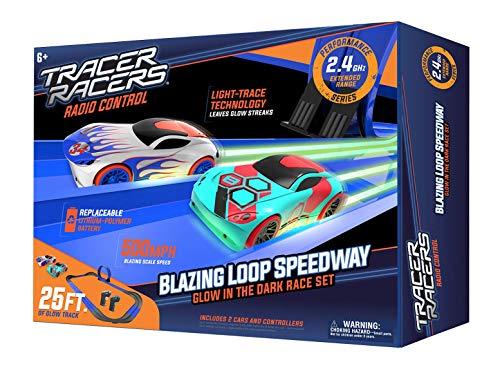 2.4 GHz Radio Control Remote Slot-Less Cordless Racing Blazin Loop Speedway Track Set With Two C - Everyday Play Set