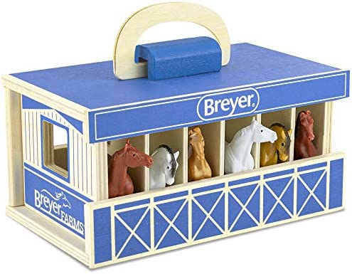 Horses Unicorn Magic Wooden Stable Playset With 6 Unicorns 6 Piece Playset 6 Stablemates Unicorns Included 6 H X 9 L X 2.5 D 1:32 Scale Model 59218 Multicolo - Everyday Play Set