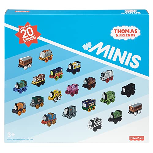 Budget MINIS Toy Train Pack Set Of 20 Miniature Push-Along Engines And Railway Vehicles For Preschool Pretend Play - Everyday Play Set