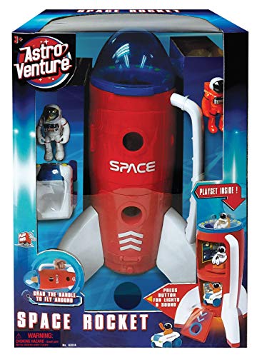 New Spaceship Rocket Toy Playset With 2 Astronauts And Rover Vehicle – Lights And Sound Effects Plus Carrying Handle For Blasting To The Moon And Flying Back – Play And Explore Space Toy - Everyday Play Set
