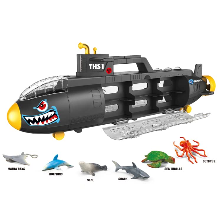 Brand new Submarine Toy Shark Car Vehicle Toy W/ 6 Sea Animals And Storage Toys For 3 4 5 6 7 Year Old Ki - Everyday Play Set