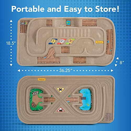Portable Carry And Go Kids Race Track Toy Car Train Table 2-Sided No Assembly For Children 3 4 5 6 7 Years Old Boys Girls Made In USA - Everyday Play Set