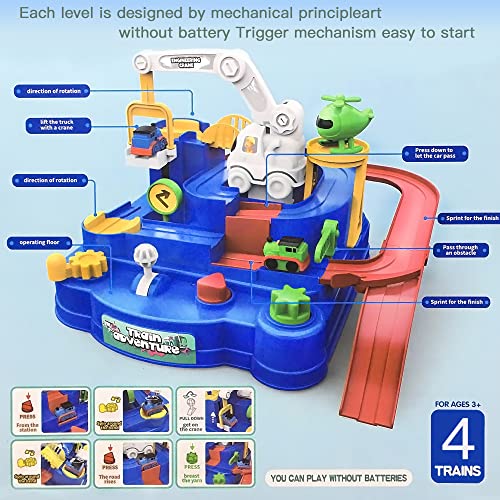 New Toddler Race Track Kids Boy Car Toys Age 3 4 Year Old Boys Girls Preschool Puzzle Rail Car Adventure City Rescue Game Parking Garage Playset Birthday Educational Gifts For Kids Ages 3 4 5 6 Years Old - Everyday Play Set