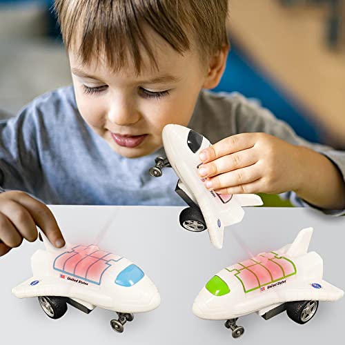 New Light Up Space Shuttle Toys Battery Operated Spaceship Toy With LEDs Sound And Push And Go Motion NASA Toys Outer Space Shuttle Toy Gifts For Boys And Girls Set Of 3 - Everyday Play Set