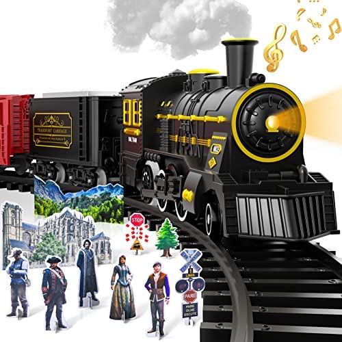 Cheapest Electric Christmas Train Set For Kids Battery-Powered Train Toys With Sounds Include 4 Cars And 10 Tracks Classic Toy Train Set For 3 4 5 6 Years Old Boys Girls - Everyday Play Set