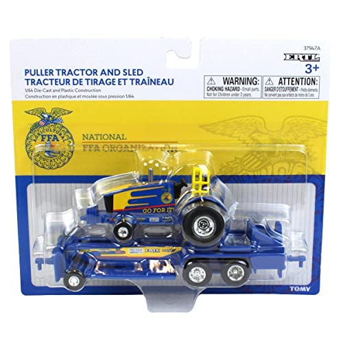 New Set Of 2 1/64 FFA Die-cast Pulling Tractors & Sleds 37480 - Everyday Play Set