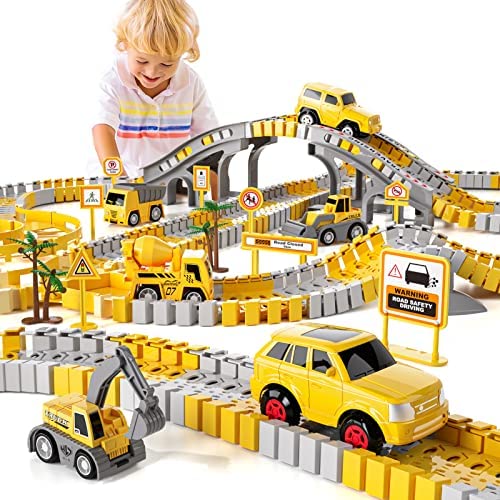 Wholesale IHaHa 236 PCS Construction Toys Race Tracks For Boys Kids Toys 6 PCS Construction Car And Flexible Track Playset Create A Engineering Road For 3 4 5 6 Year Old Boys Girls Toys - Everyday Play Set