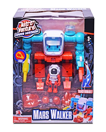 Stro Venture Mars Walker Mars Mission Space Toy Transformable Explorer Robot With Light Astronaut Figure And Accessories Transform From Walking To Driving Mode - Everyday Play Set