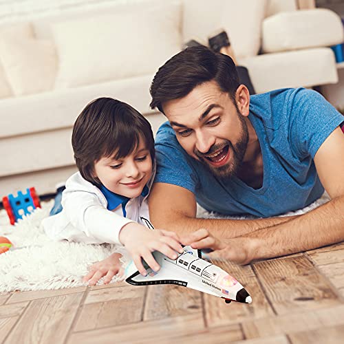 Light Up Space Shuttle Toy 1PC Battery Operated Spaceship Toy With LEDs Sounds And Pullback Motion Outer Space Party Decoration Great Space Gifts For Boys And Girls 6 Inches - Everyday Play Set