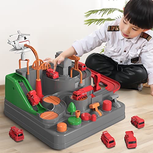 Kids Race Track Toys For Boy Car Adventure Toy For 3 4 5 6 7 Years Old Boys Girls Puzzle Rail Car City Rescue Playsets Magnet Toys W/ 3 Mini Cars Preschool Educational Car Games Toy Gift - Everyday Play Set