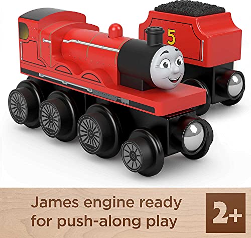 Cheap Wooden Railway James Engine And Coal Car Push-Along Train Made From Sustainably Sourced Wood For Kids 2 Years And Up - Everyday Play Set