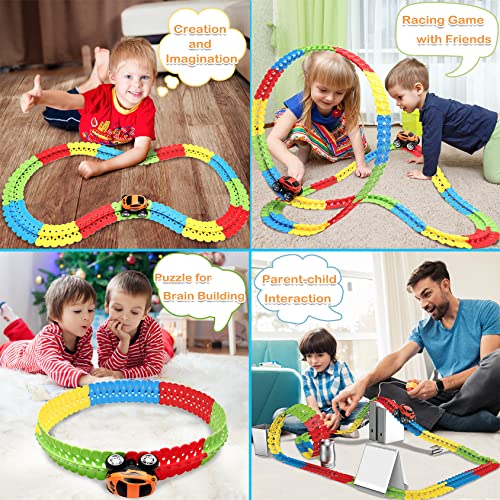 Toys For 3 Year Old Boys,Kids Toys For Boys Girls Age 3-5,184 PCS Toddler Toys Race Car Track Set With Flexible Track Create A Road Race,DIY Magic Car Toys For 3 4 5 Year Old Holiday and Birthday Gift Red Green Yellow Blue - Everyday Play Set