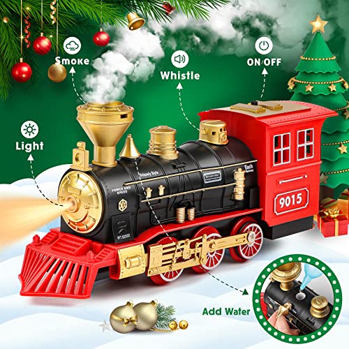 Cheap Train Set – Train Toy For Boys Girls W/ Smokes Lights & Sound Railway Kits W/ Steam Locomotive Engine Cargo Cars & Tracks Christmas Gifts For 3 4 5 6 7 8+ Year Old Kids Red - Everyday Play Set