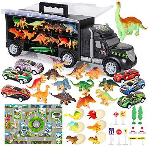 Coupon Dinosaur Toys For Kids 3-5 Dinosaur Truck Carrier Transport Truck Dinosaurs Toys For Boys And Girls 3 4 5 6 Years Old With Dino Eggs 23 Pcs Kids Toys Dinosaur - Everyday Play Set