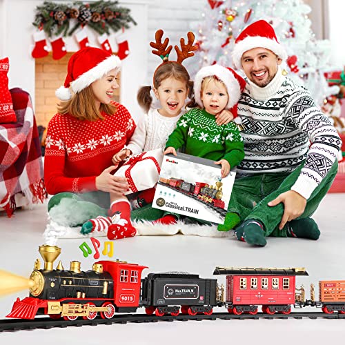 Cheap Train Set – Train Toy For Boys Girls W/ Smokes Lights & Sound Railway Kits W/ Steam Locomotive Engine Cargo Cars & Tracks Christmas Gifts For 3 4 5 6 7 8+ Year Old Kids Red - Everyday Play Set