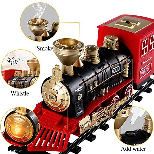 Cheap Train Sets With Steam Locomotive Engine Cargo Car And Tracks Battery Powered Play Set Toy W/ Smoke Light & Sounds For Kids Boys & Girls 3 4 5 6 7 Years Old - Everyday Play Set